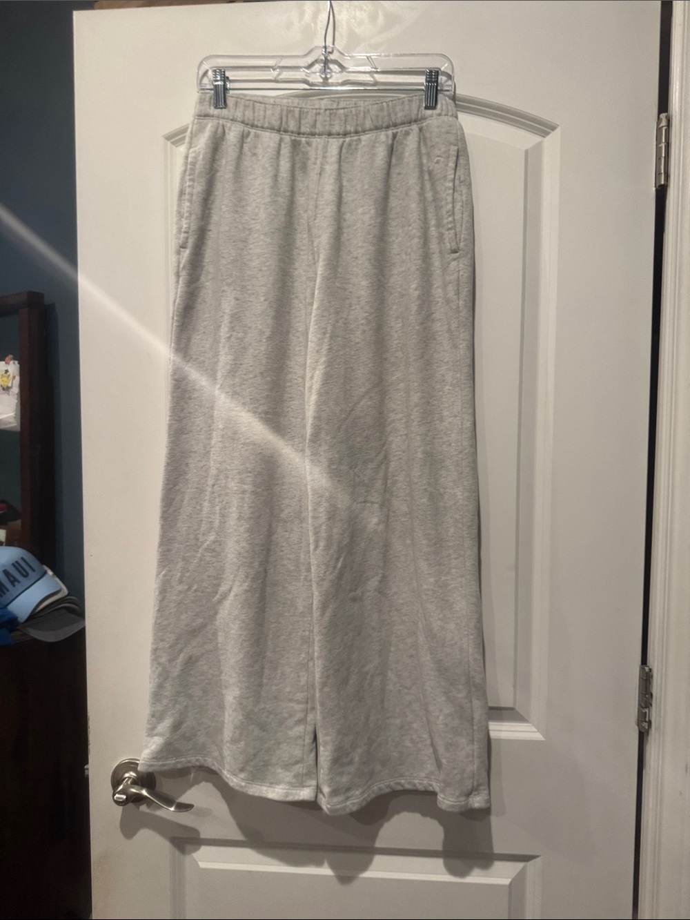 Women's Hollister wide leg sweatpants Gray Heather M Short